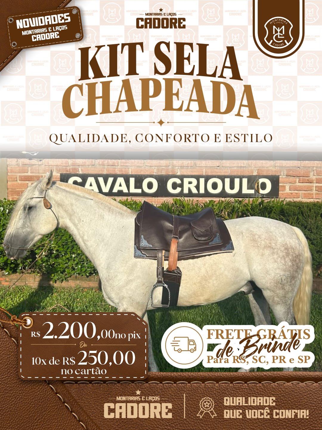 Kit Sela Freio de Ouro com Carona e Badana