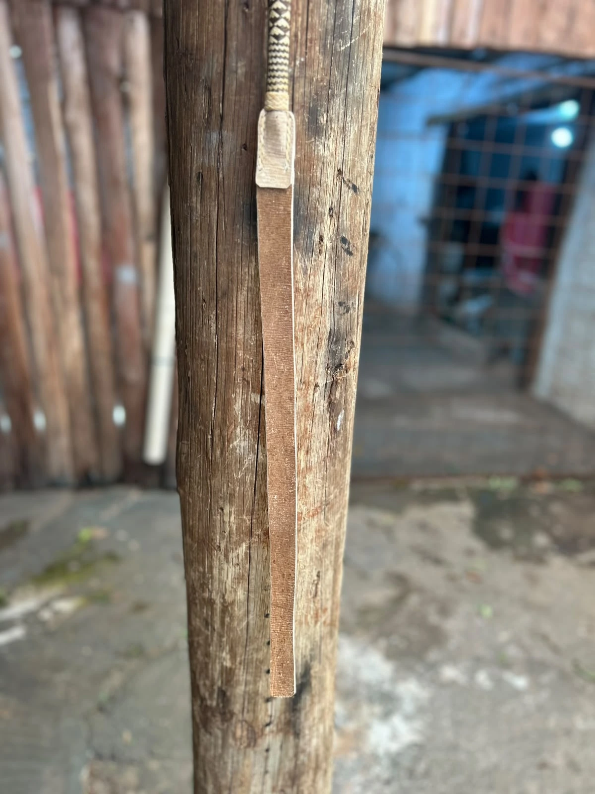 Pala de couro do mango tramado uruguaio