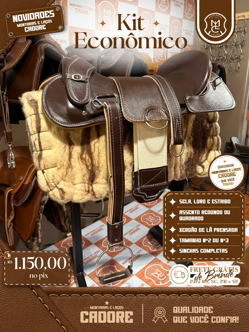 Arte de divulgação do Kit Econômico Marrom Escuro Assento Quadrado, com o preço no Pix e frete grátis para RS, SC, PR e SP