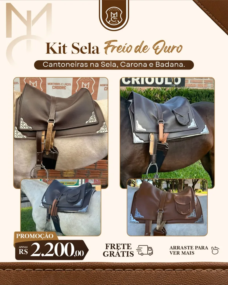 Kit Sela Freio de Ouro com Carona e Badana
