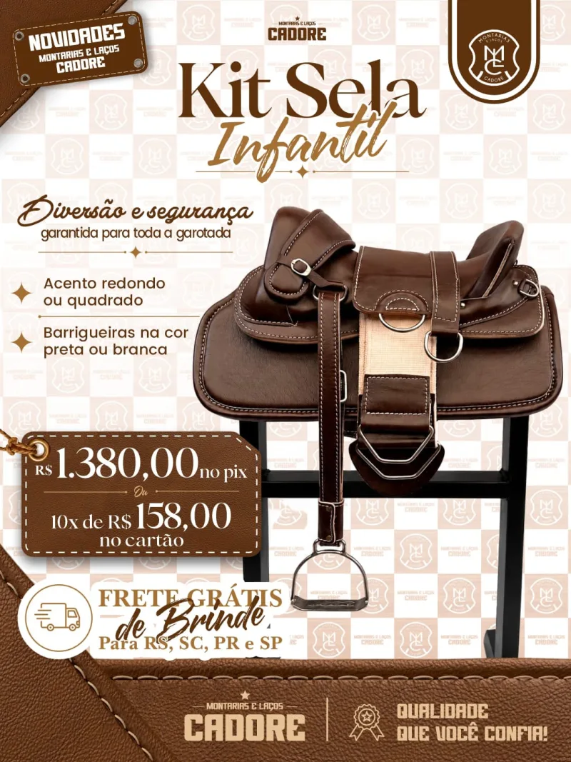 Kit Sela Freio de Ouro infantil