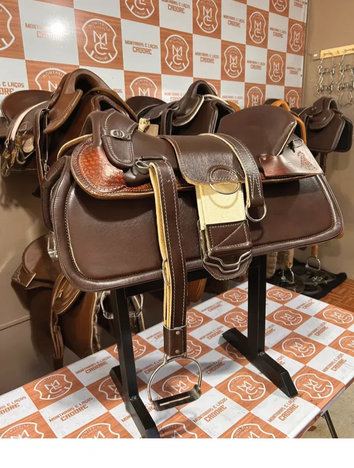 Kit Sela Freio de Ouro Edição Nossa Senhora Aparecida para cavalo