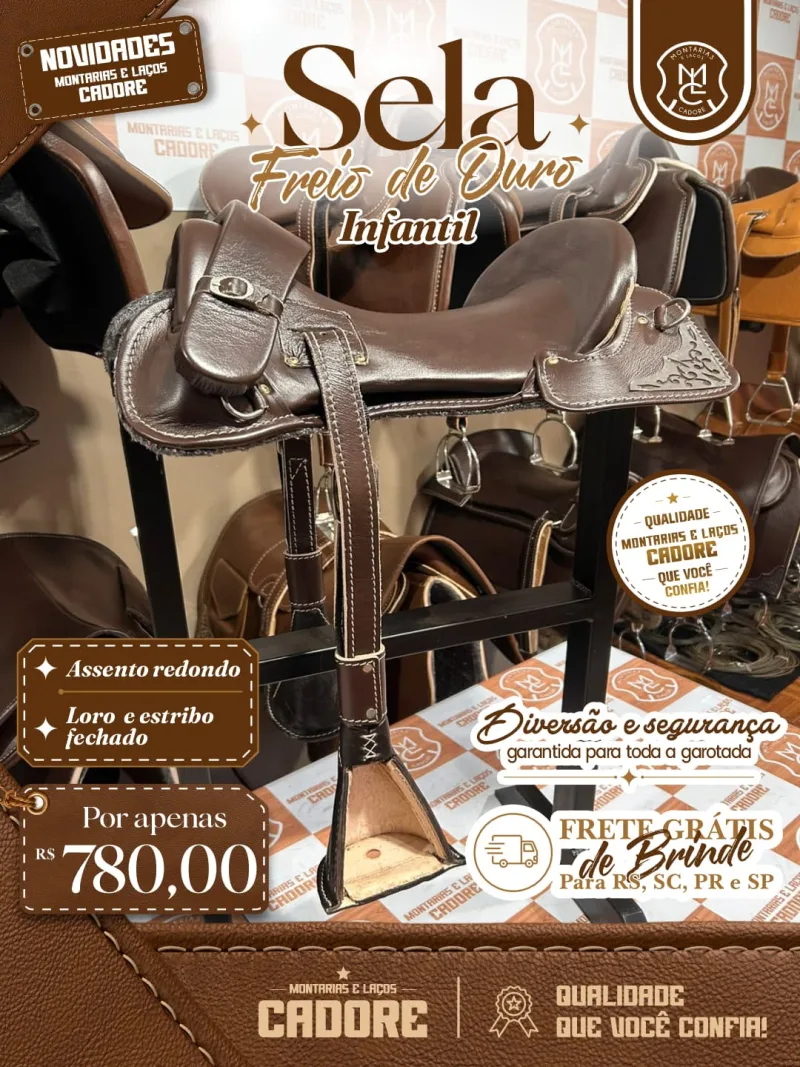 Sela Freio de Ouro Infantil
