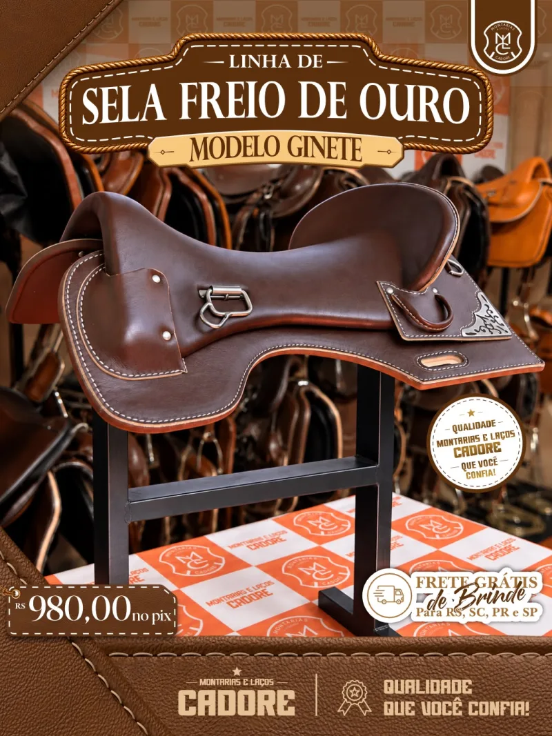 Sela Freio de Ouro Modelo Ginete