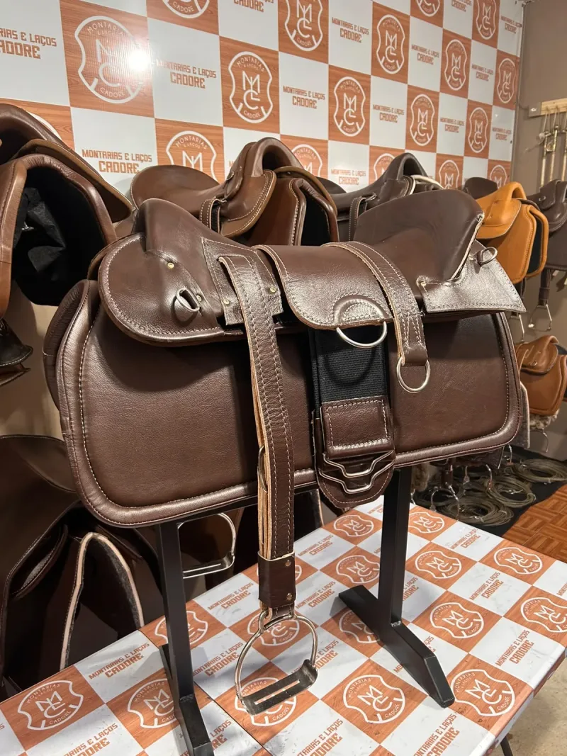 Kit Sela Freio de Ouro Prova Ginete para cavalo