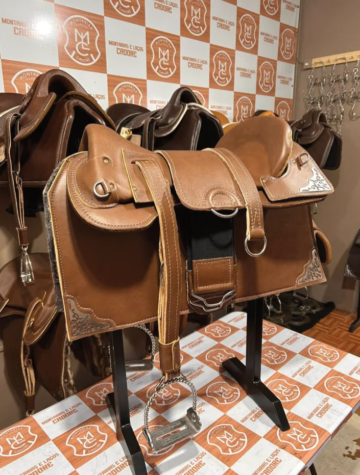 Kit Sela Aba Larga Prova Ginete para cavalo
