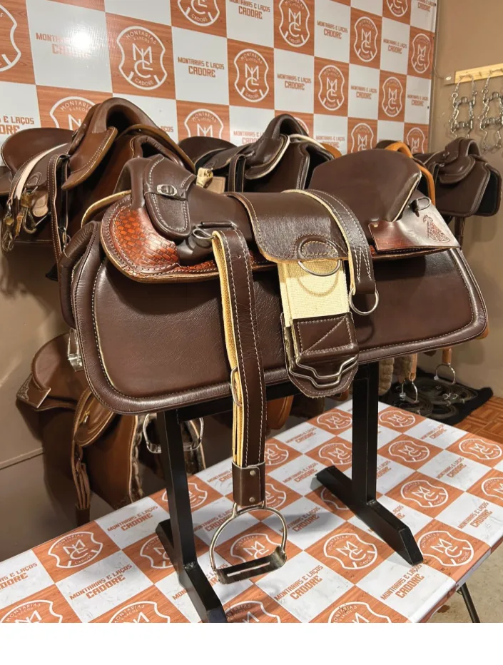Kit Sela Freio de Ouro Edição Nossa Senhora Aparecida para cavalo
